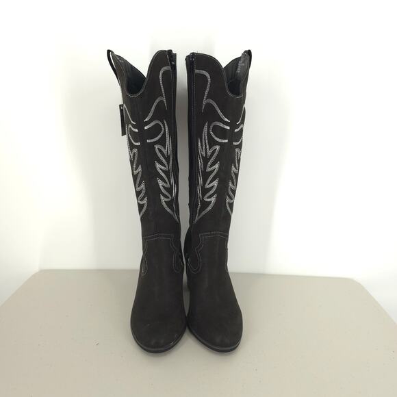 Torrid Tall Shaft Heeled Western Boot Black Size 9 WW NWT - Picture 3 of 14